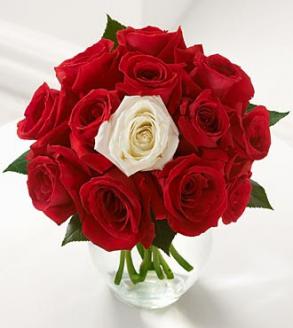 11 Red Roses and 1 White Rose